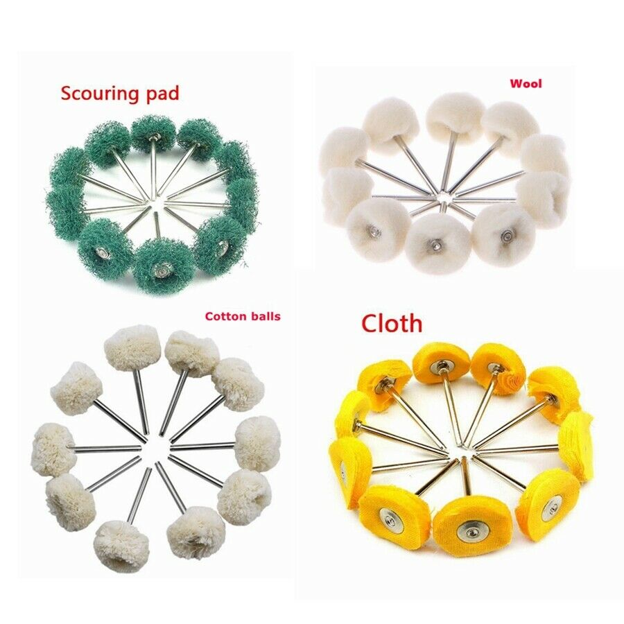 10x Polishing Wheels For Dremel Rotary Buffing Tool Wool Cloth Brush Cotton A711