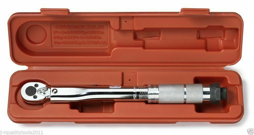 1/4" Inch Dr Adjustable Torque Wrench Reversible Clicker Torq Tork 20-200 In/lb