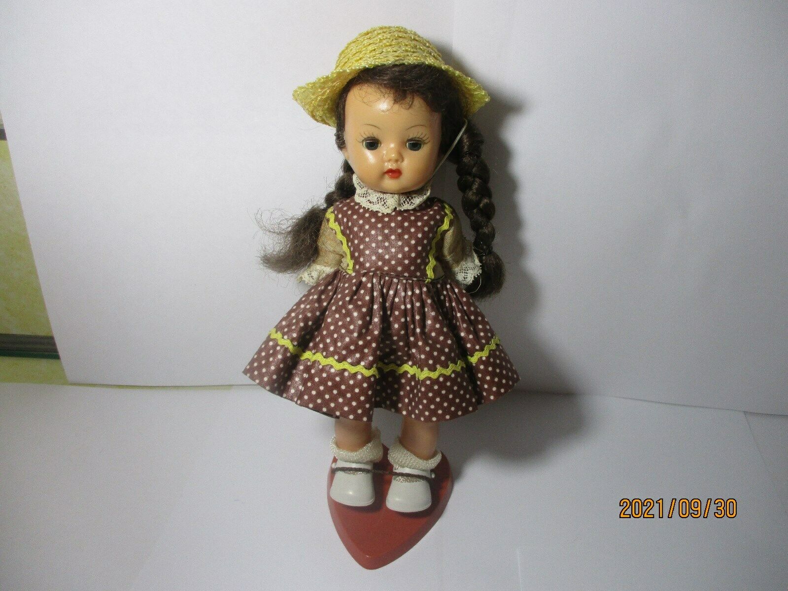 Vintage 1950s Muffie Storybook Doll Hard Plastic Walker Braids With Outfit Stand