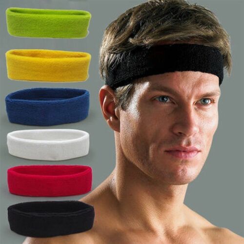 Sport's Cotton Mens Sweat Sweatband Headband Yoga Gym Stretch Head Band Hair/us
