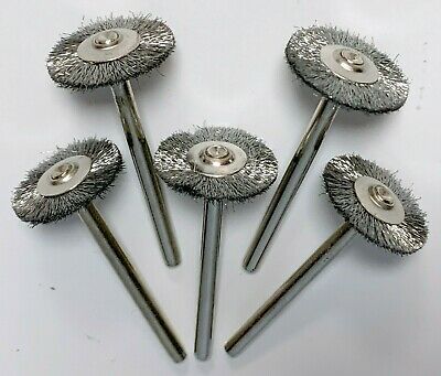 5 Piece Lot Of New #428 Dremel 3/4" Carbon Steel Wire Brushes 1/8" Shank Brush