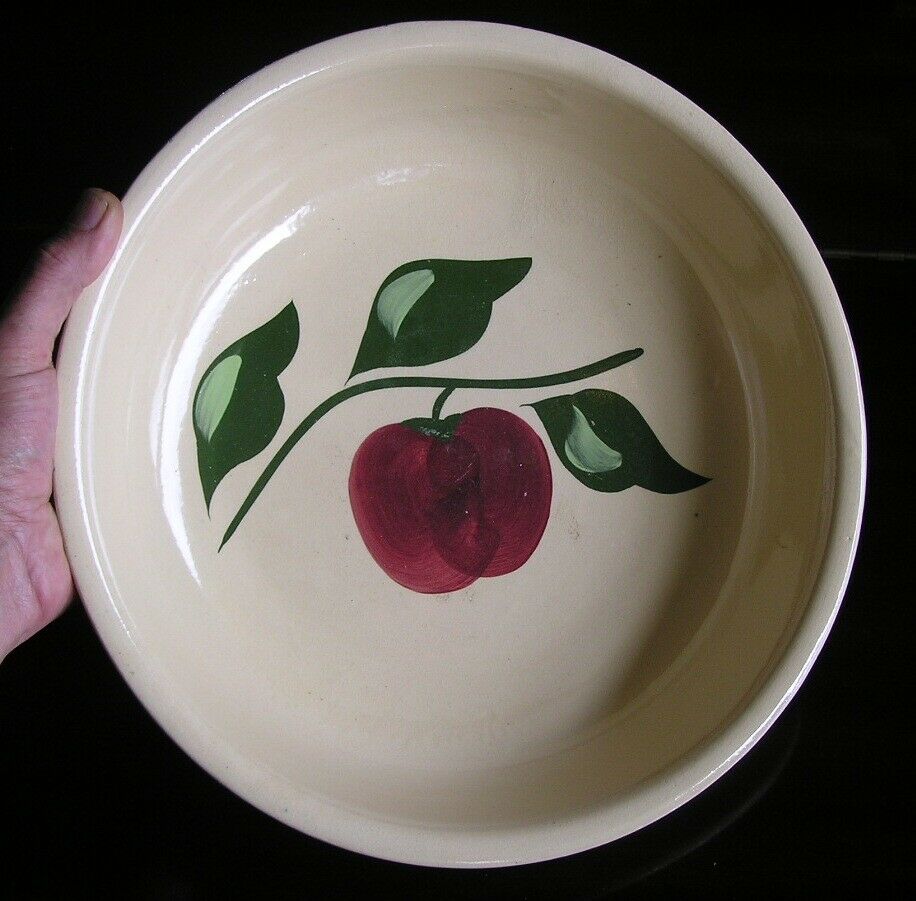 Watt Oven Ware Spaghetti Pasta Serving Bowl #39 ~ Apple And Leaves Exc!!