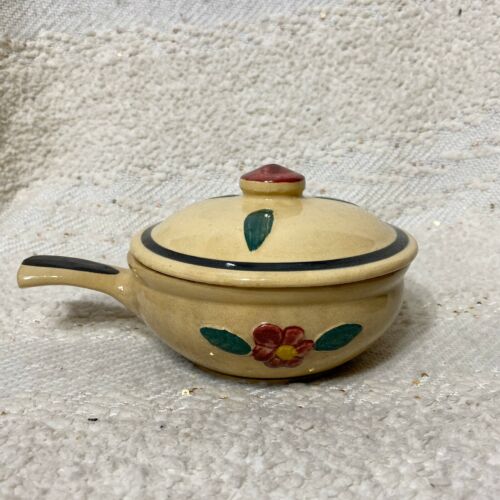 Watt Pottery “rio Rose” 6” Individual Casserole Dish With Lid Vintage Oven Ware