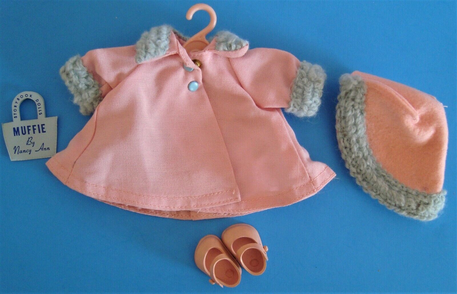 Vintage 1950's Nancy Ann Muffie Outfit #809 Pink Coat, Hat, Shoes & Purse